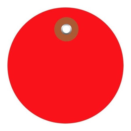 Box Packaging Plastic Circle Tag 3 Dia. Red 100/Pack G26077
